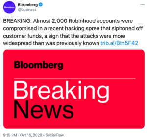Tuit hack Robinhood