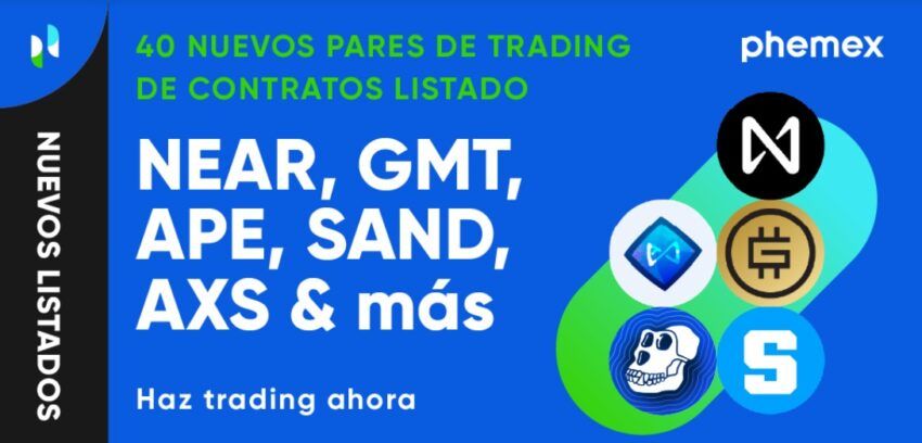 Phemex ha listado NEAR,GMT, APE, SAND, AXS y 36 pares de contratos más