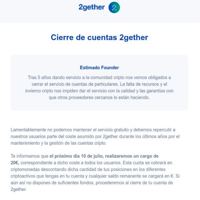 2gether cierre de cuentas