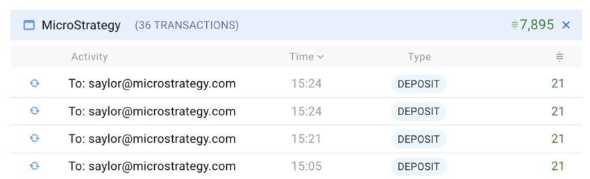 Michael Saylor convierte su dirección de email corporativo en una dirección Lightning. Fuente: Twitter