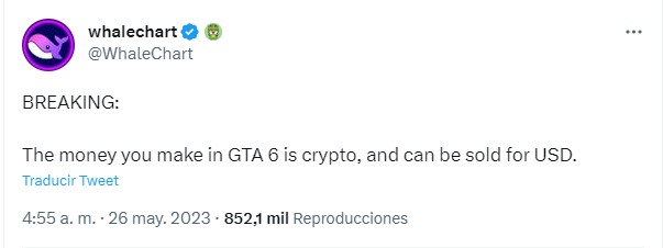 tuit whalechart grand theft auto gta 6 criptomonedas