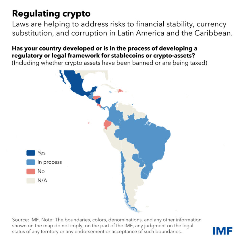 Avance en la regulación de criptomonedas por países.