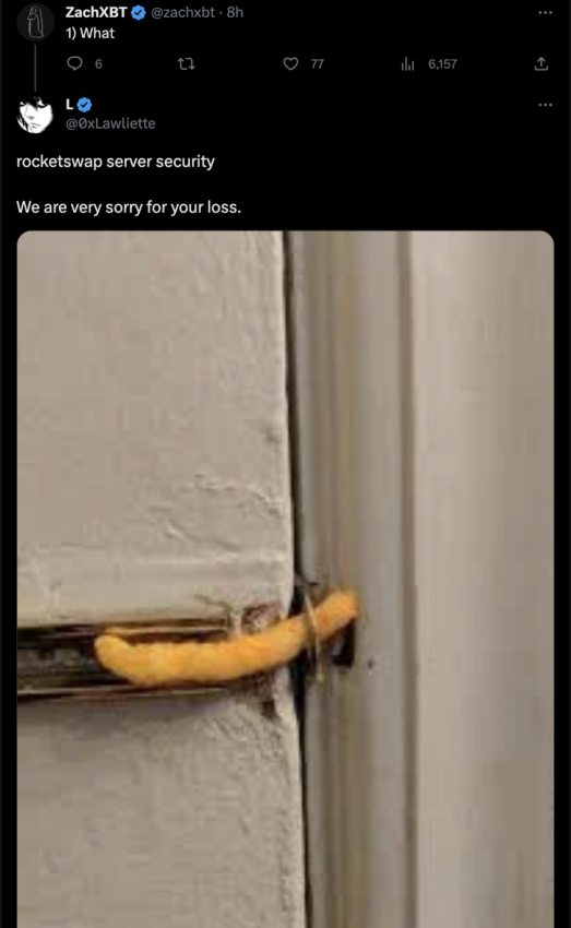 La reacción de la comunidad a la seguridad de RocketSwap.