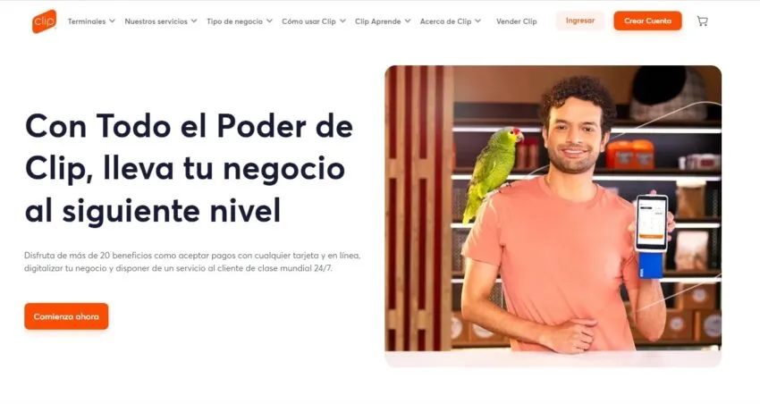 Interfaz de FinTech Clip.