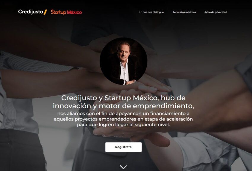 Sitio web de FinTech Credijusto.