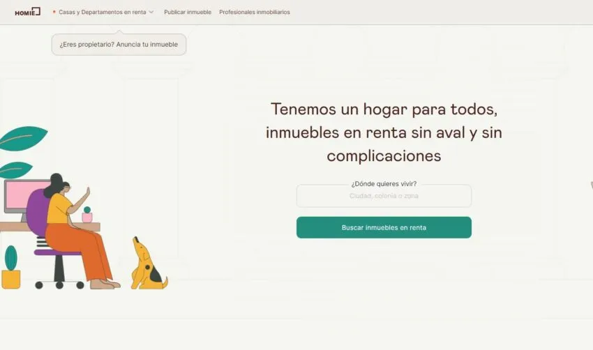 Interfaz de FinTech Homie.