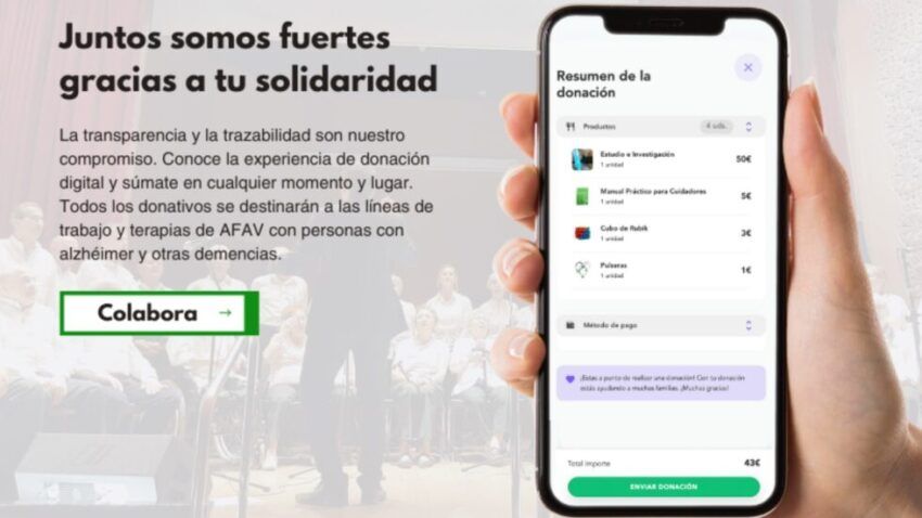 La plataforma del canal de donaciones con tecnología blockchain para luchar contra el Alzheimer AFAV.