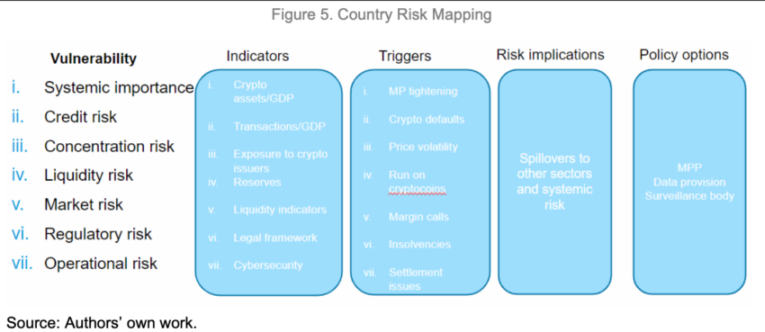 Mapeo de Riesgo País ante las criptomonedas, según el FMI.