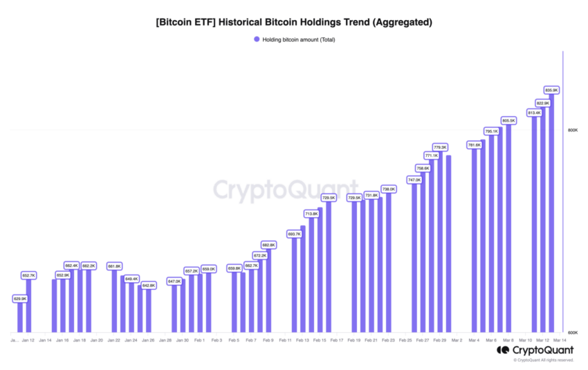 Tenencias de ETF de Bitcoin.