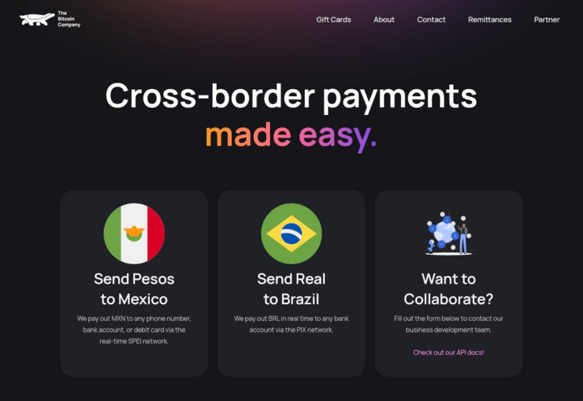 El servicio de remesas de The Bicoin Company estará disponible para cualquier institución financiera de México y Brasil.