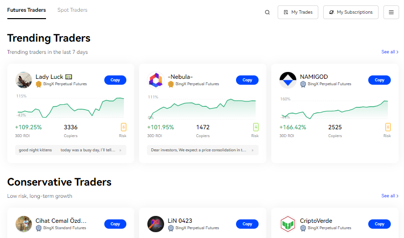 copy trading en bingx exchange