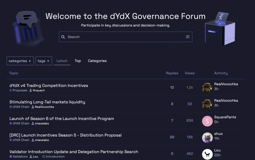 Foro de Gobernanza de dYdX.
