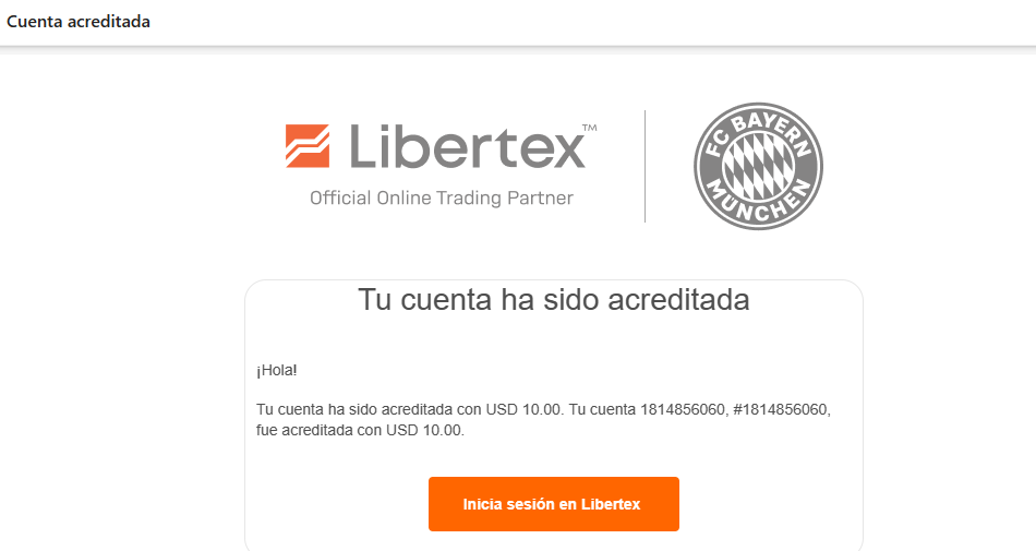 cuenta debitada libertex