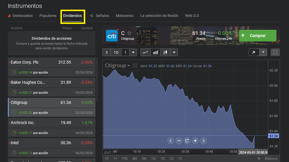 dividendos portfolio libertex web