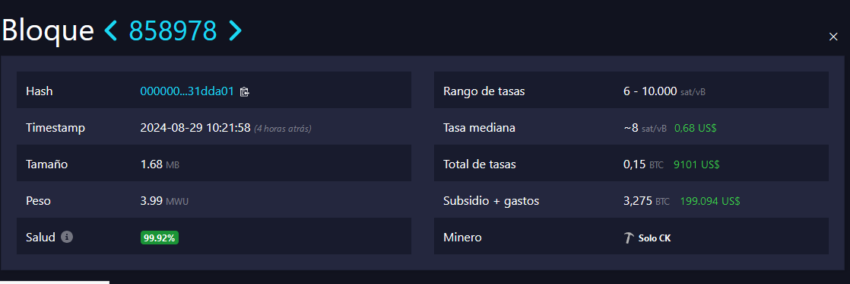 Bitcoin minero recompensa