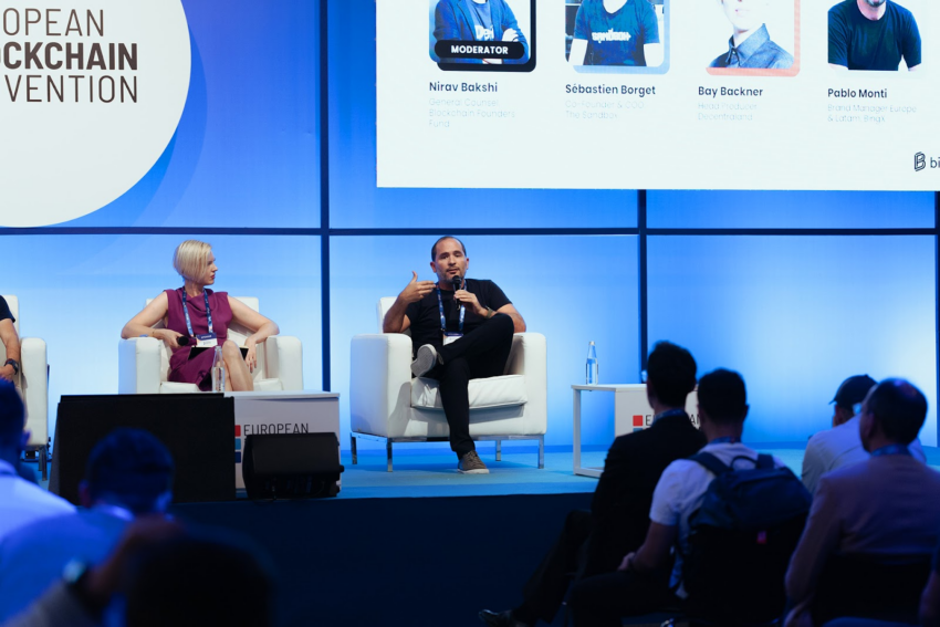 Pablo Monti, Brand Manager para Europa y Latam en BingX, durante la European Blockchain Convention