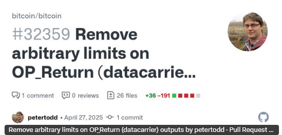 Propuesta de Peter Todd para eliminar límites arbitrarios en OP_Return