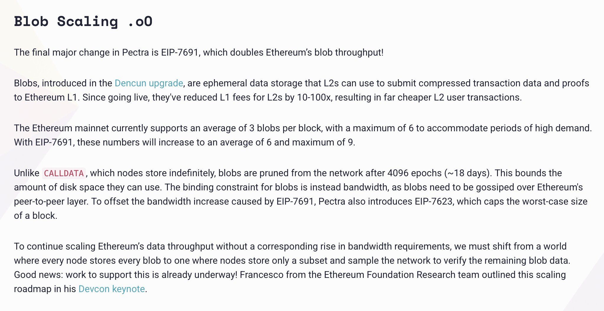 Blob scaling. Source: Ethereum Foundation Blog