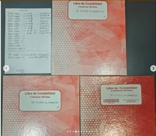 Libros de contabilidad incautados en el caso HV IJEX. Fuente: Instagram/CICPC