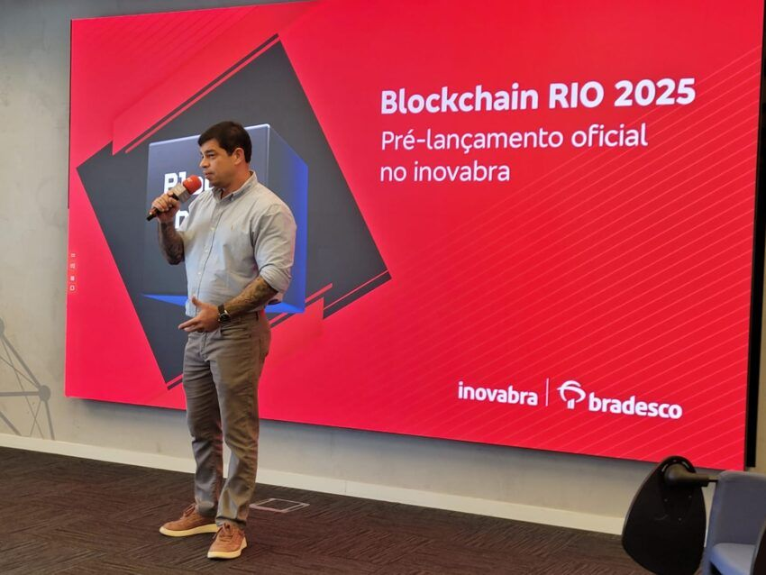 Francisco Carvalho, CEO y fundador de Blockchain Rio en un evento previo al lanzamiento en la capital de São Paulo.
