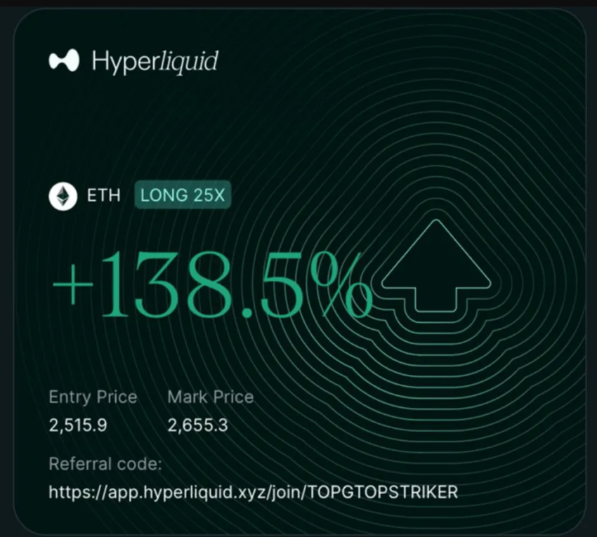 Andrew Tate ganó 138% en ETH.