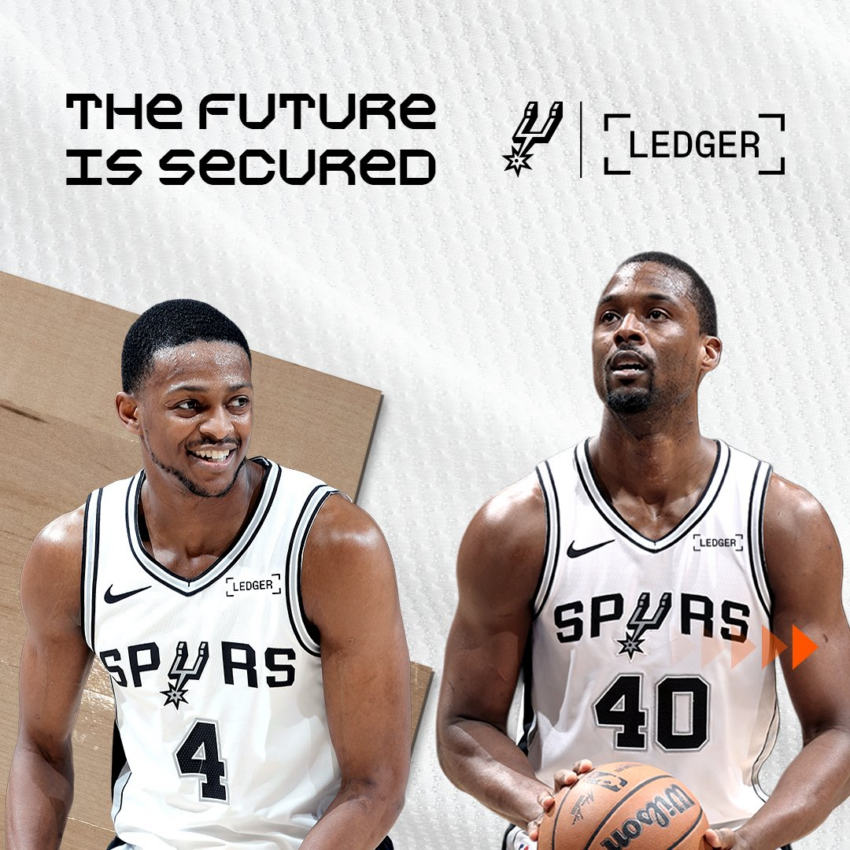 Ledger se convierte en sponsor de los San Antonio Spurs de la NBA. Fuente: X/@spurs
