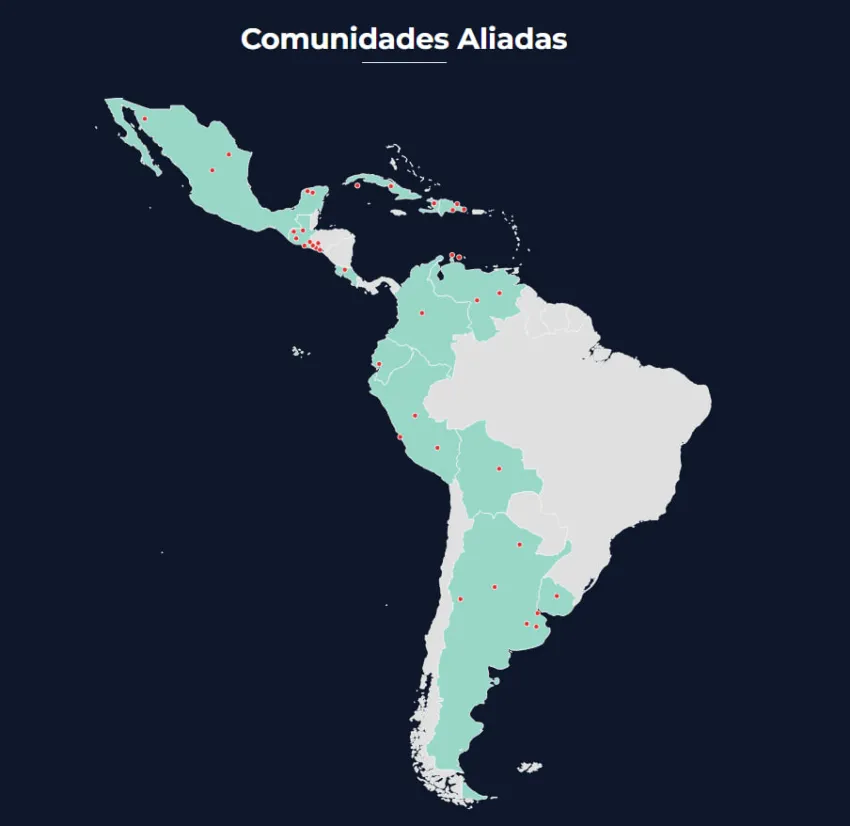 Los países miembros de la Federación Latinoamericana de Bitcoiners.