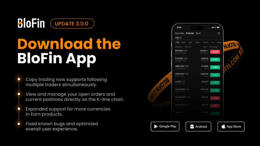 BloFin lanza una experiencia mejorada en su aplicación y sitio web, y expande su disponibilidad global