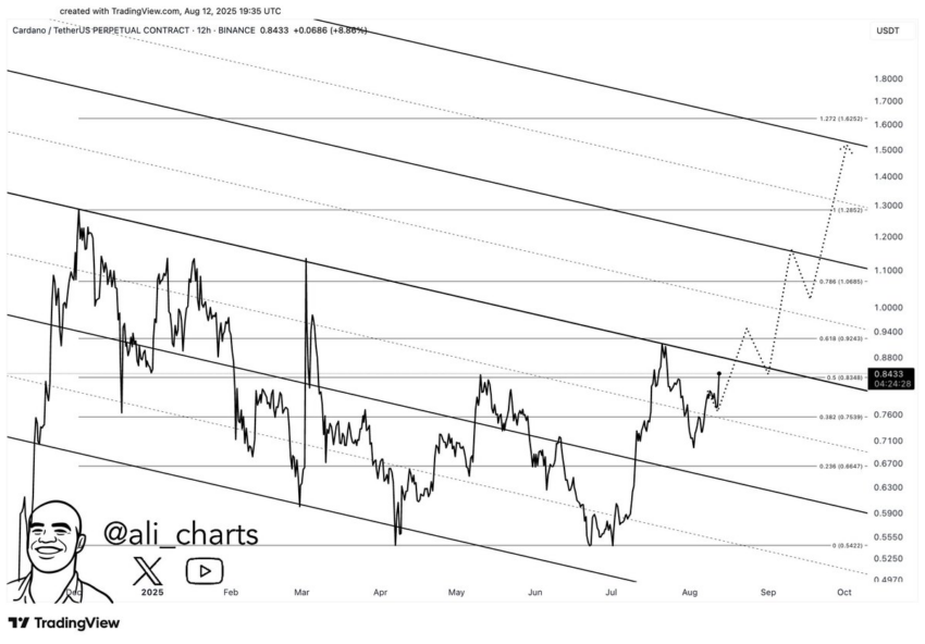Análisis del precio de ADA. Fuente: X/@ali_charts