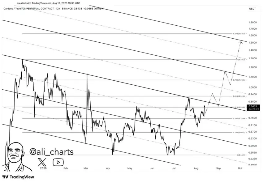 Análisis del precio de ADA. Fuente: X/@ali_charts